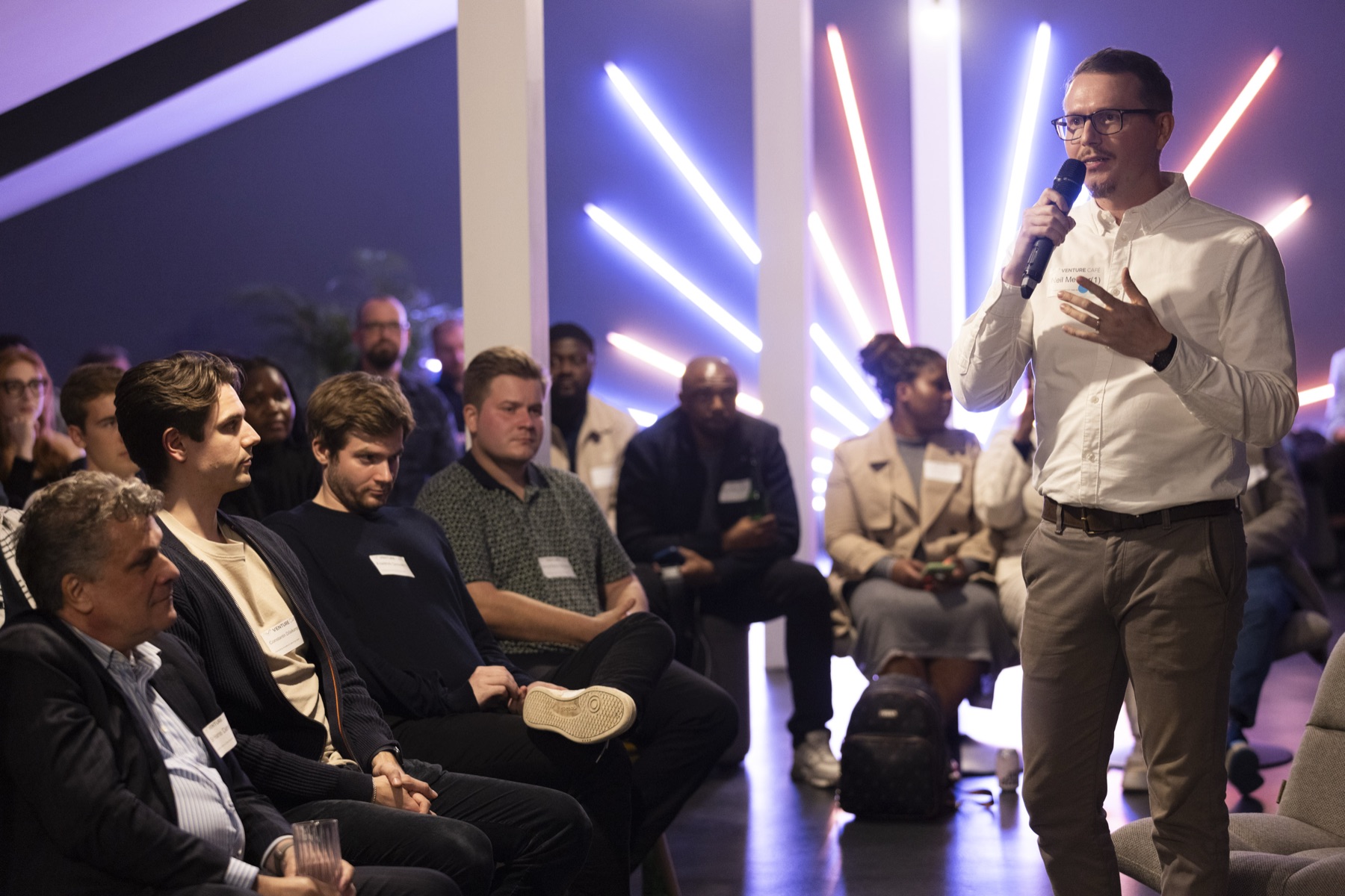 Neil Metzler speaking at the Cambridge Innovation Center Berlin, Venture Cafe inauguration